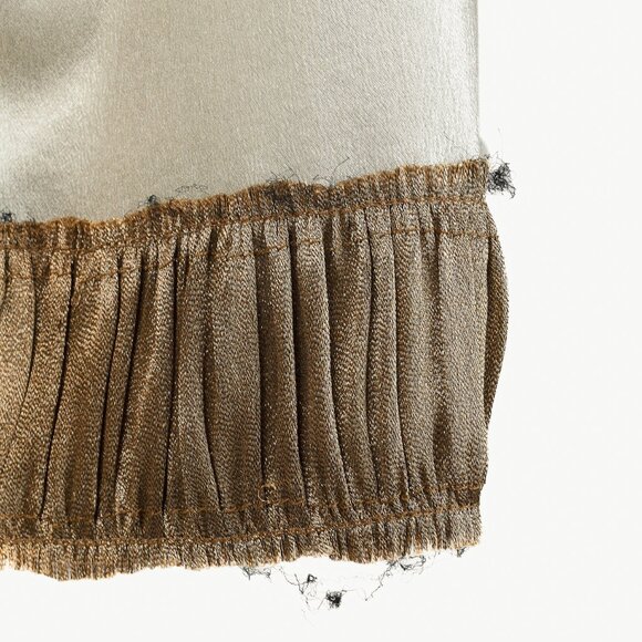 Dries Van Noten Champagne Silk Gathered-Hem Blouse - Picture 6 of 9